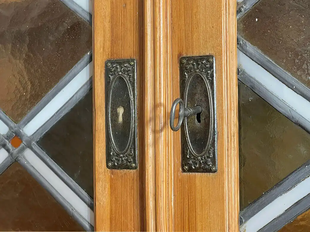 1920er Küchenbuffet ANTIK Jugendstil Weichholz Vitrine Kommode Schrank von 1920 11