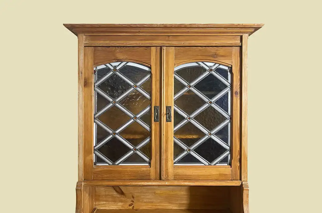 1920er Küchenbuffet ANTIK Jugendstil Weichholz Vitrine Kommode Schrank von 1920 15