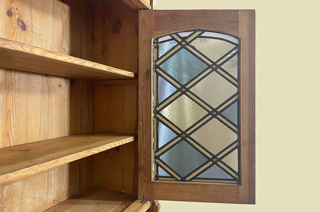 1920er Küchenbuffet ANTIK Jugendstil Weichholz Vitrine Kommode Schrank von 1920 7