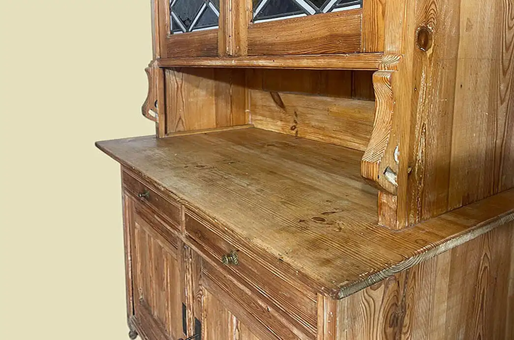 1920er Küchenbuffet ANTIK Jugendstil Weichholz Vitrine Kommode Schrank von 1920 9