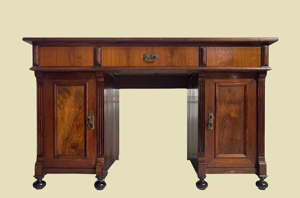1880er Schreibtisch ANTIK Gründerzeit Nußbaum Sekretär Tisch von 1880 0