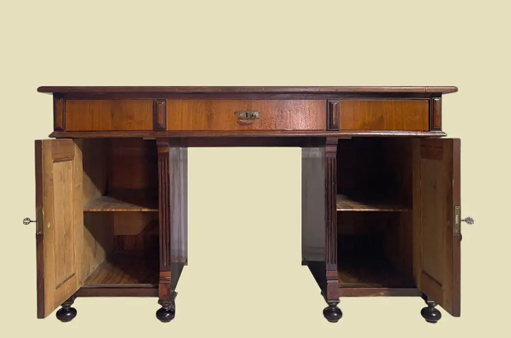 1880er Schreibtisch ANTIK Gründerzeit Nußbaum Sekretär Tisch von 1880 10