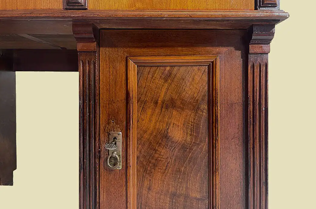 1880er Schreibtisch ANTIK Gründerzeit Nußbaum Sekretär Tisch von 1880 14