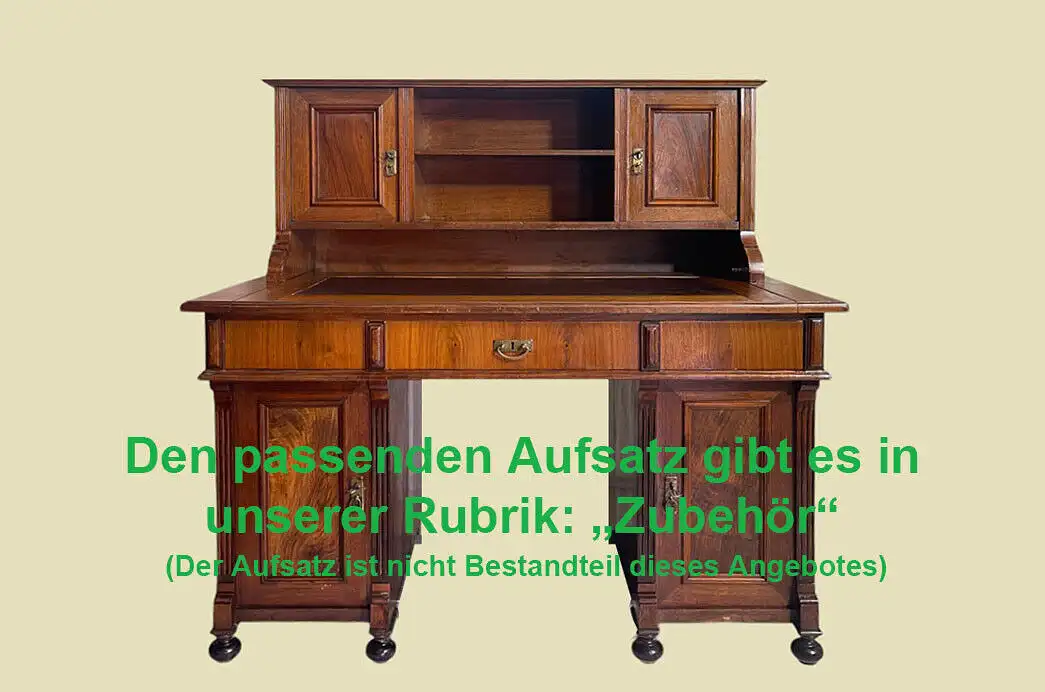 1880er Schreibtisch ANTIK Gründerzeit Nußbaum Sekretär Tisch von 1880 19