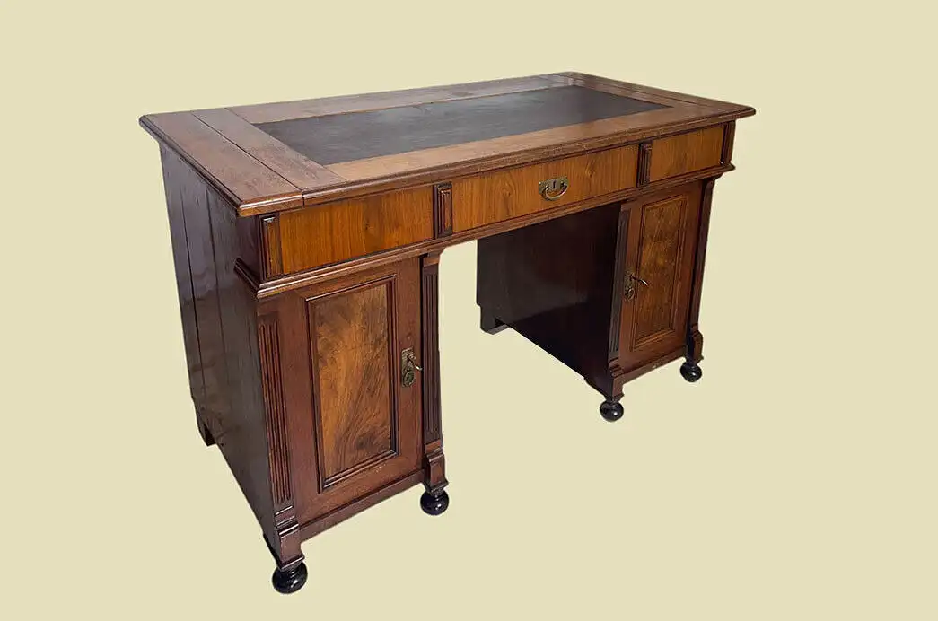 1880er Schreibtisch ANTIK Gründerzeit Nußbaum Sekretär Tisch von 1880 3