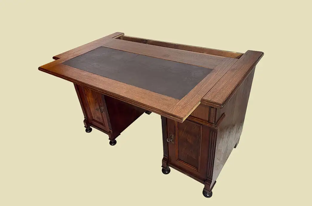 1880er Schreibtisch ANTIK Gründerzeit Nußbaum Sekretär Tisch von 1880 5