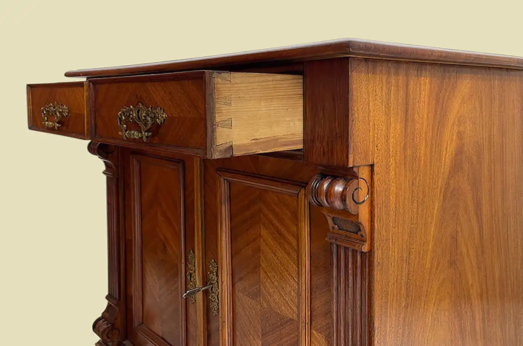 1880er Kommode ANTIK Gründerzeit Nußbaum Halbschrank Schrank von 1880 9
