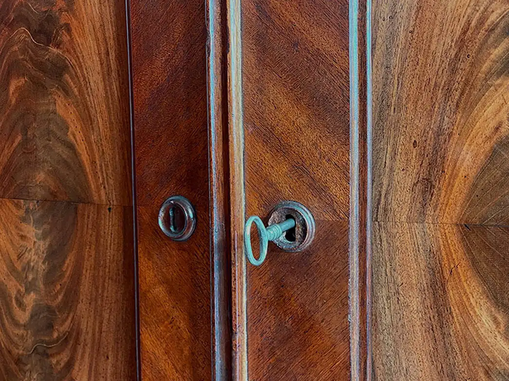 1840er ANTIK Schrank Louis Philippe Mahagoni Wäsche Kleiderschrank von 1840 14