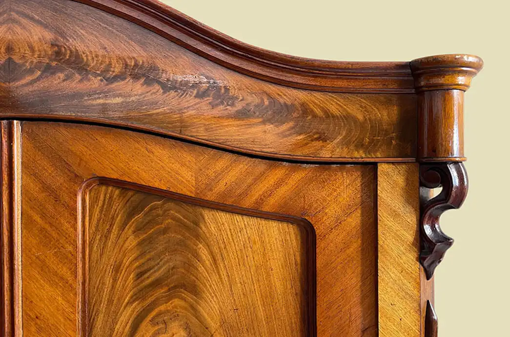 1840er ANTIK Schrank Louis Philippe Mahagoni Wäsche Kleiderschrank von 1840 9
