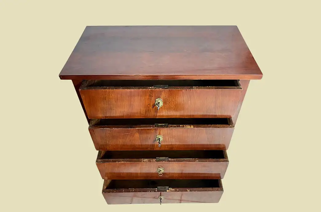 ORIGINAL Elegante handpolierte Empire Biedermeier Kirschholz Kommode von 1820 4