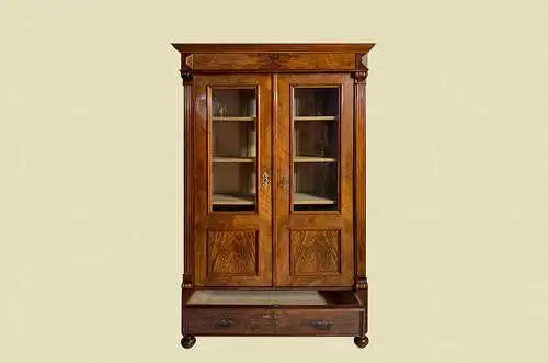 1880er Vitrine ANTIK Gründerzeit Nußbaum Bücherschrank Schrank von 1880