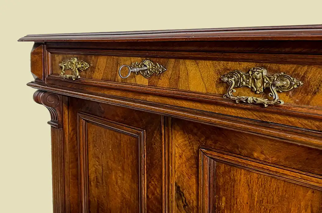 1880er Vertiko Gründerzeit ANTIK Nußbaum Kommode Schrank von 1880 9