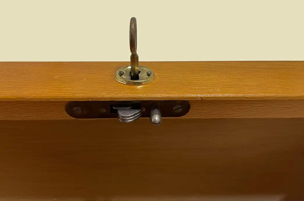 60er WM Büromöbel Vintage Rolladenschrank ANTIK Rollschrank von 1960 11