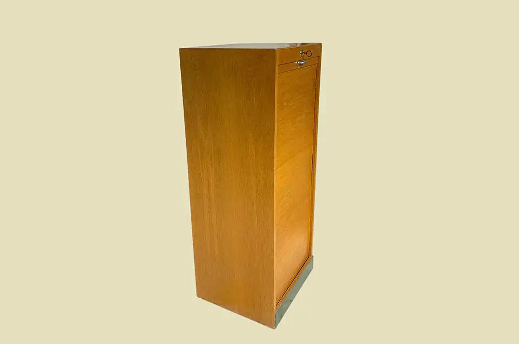 60er WM Büromöbel Vintage Rolladenschrank ANTIK Rollschrank von 1960 16