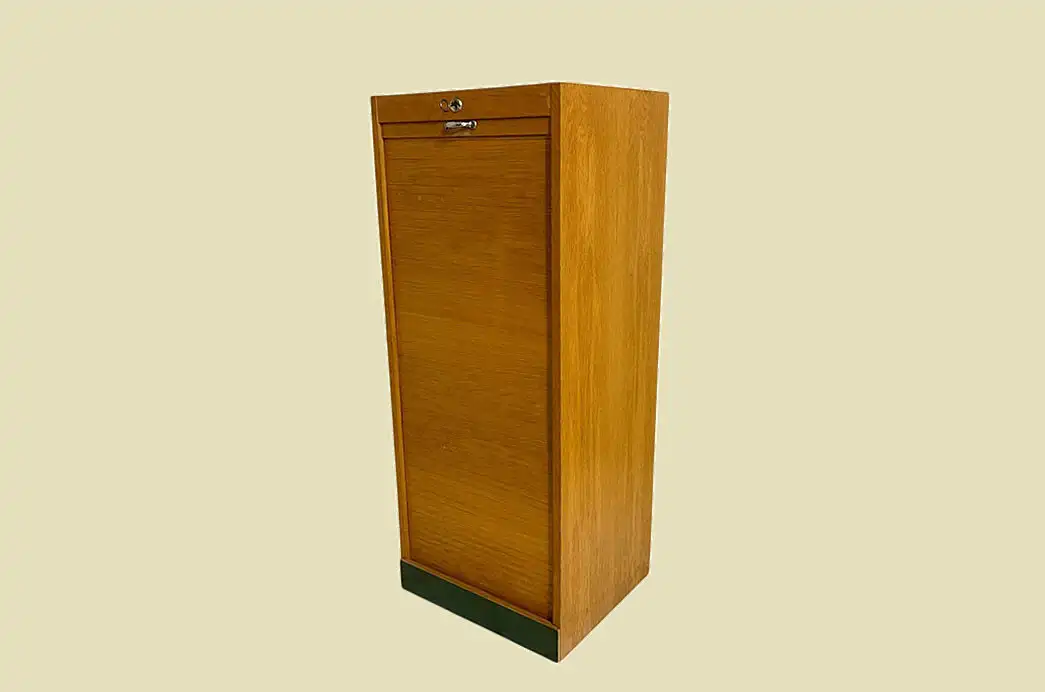 60er WM Büromöbel Vintage Rolladenschrank ANTIK Rollschrank von 1960 17