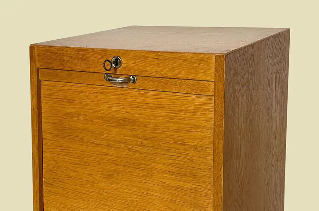 60er WM Büromöbel Vintage Rolladenschrank ANTIK Rollschrank von 1960 19