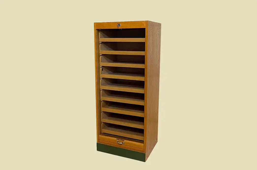 60er WM Büromöbel Vintage Rolladenschrank ANTIK Rollschrank von 1960 4