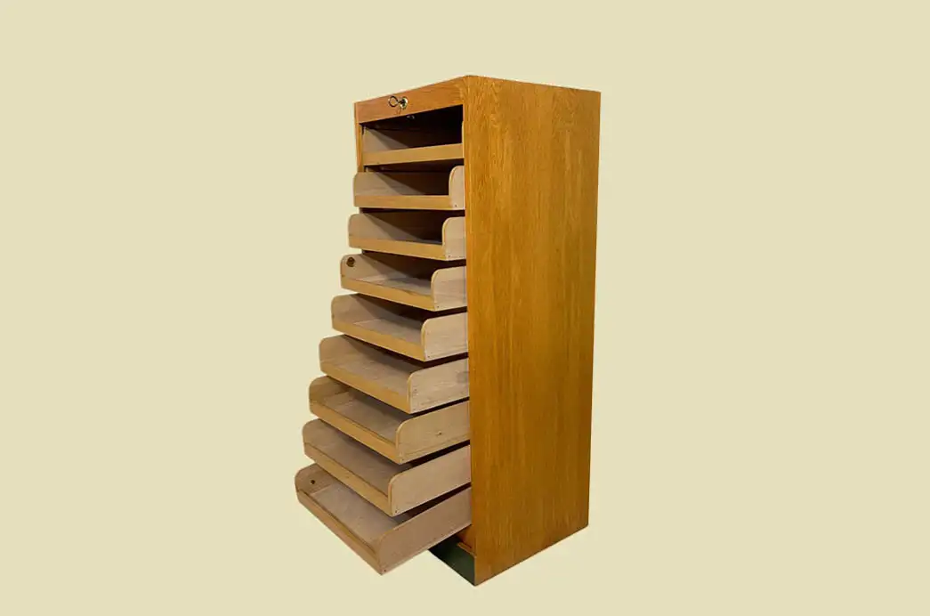 60er WM Büromöbel Vintage Rolladenschrank ANTIK Rollschrank von 1960 5