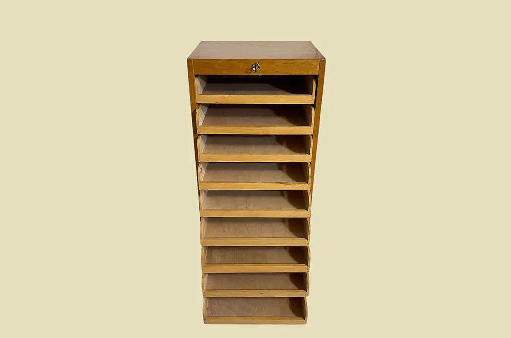 60er WM Büromöbel Vintage Rolladenschrank ANTIK Rollschrank von 1960 6