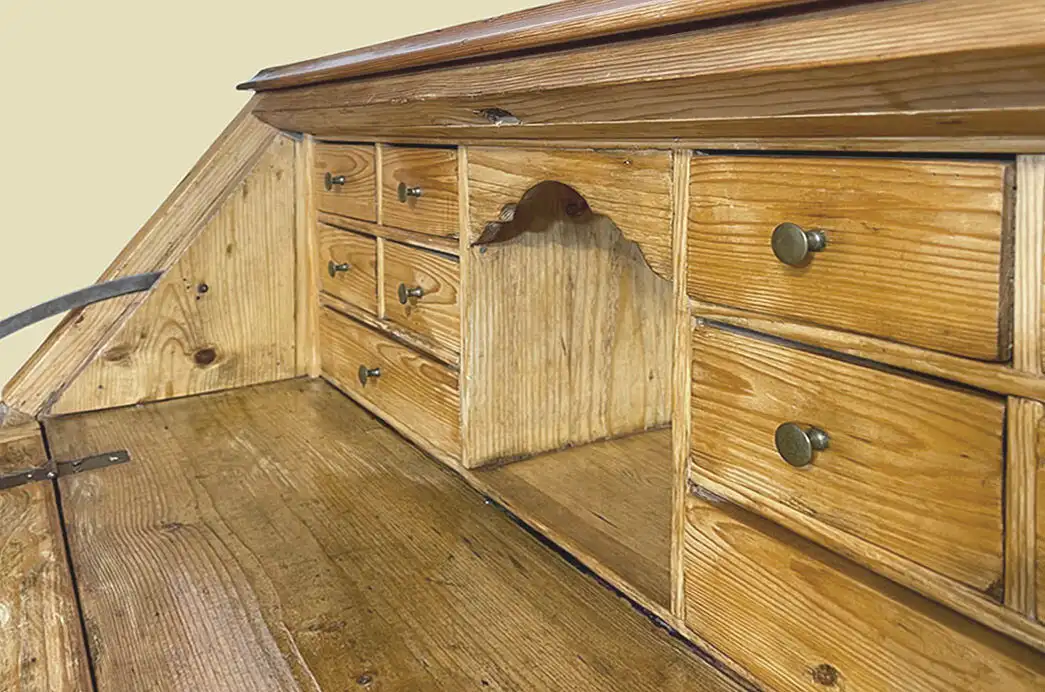 1840er Schreibtisch ANTIK Louis Philippe Biedermeier Klapp Sekretär von 1840 13