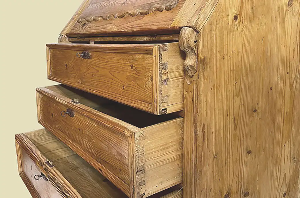 1840er Schreibtisch ANTIK Louis Philippe Biedermeier Klapp Sekretär von 1840 8