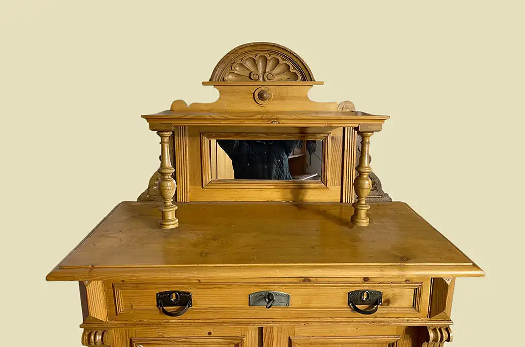 1880er Aufsatz ANTIK Gründerzeit antike Kiefer für Vertiko Kommoden von 1880 1