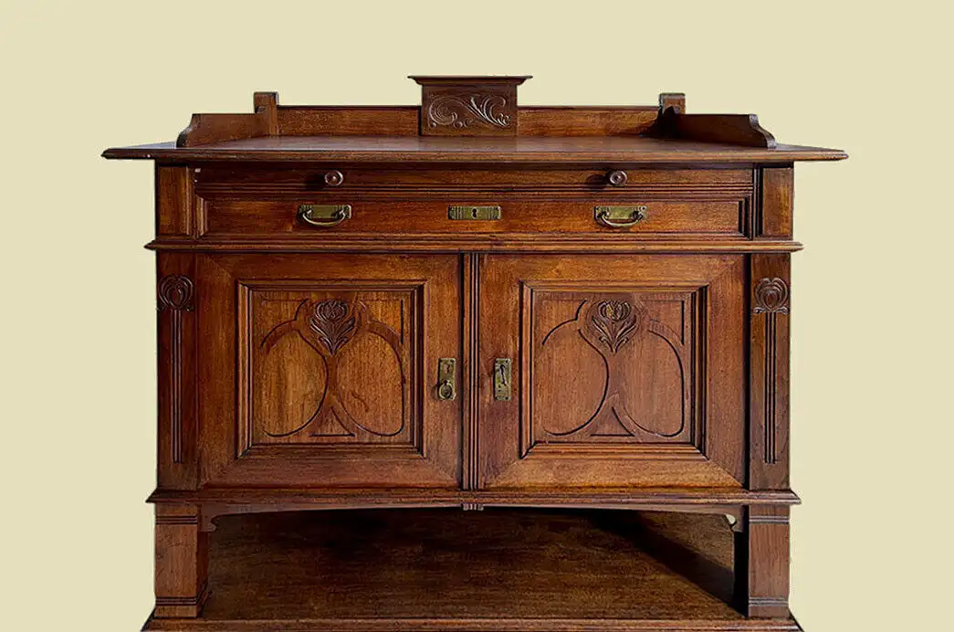 1920er Anrichte Buffet ANTIK Jugendstil Kommode Halbschrank Sideboard von 1920 16