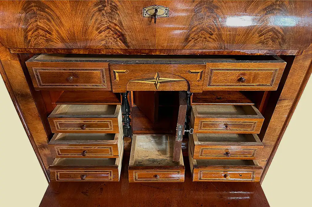 1840er Sekretär ANTIK Louis Philippe Mahagoni Schreibtisch von 1840 7