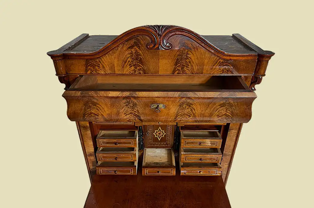 1840er Sekretär ANTIK Louis Philippe Mahagoni Schreibtisch von 1840 9