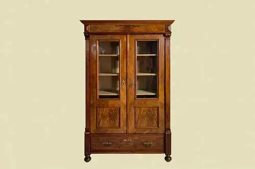 1880er Vitrine ANTIK Gründerzeit Nußbaum Bücherschrank Schrank von 1880