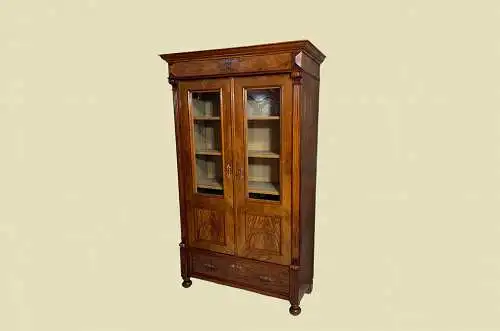 1880er Vitrine ANTIK Gründerzeit Nußbaum Bücherschrank Schrank von 1880