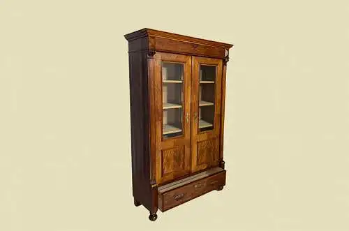 1880er Vitrine ANTIK Gründerzeit Nußbaum Bücherschrank Schrank von 1880