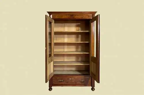 1880er Vitrine ANTIK Gründerzeit Nußbaum Bücherschrank Schrank von 1880