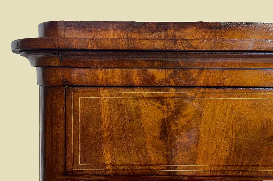 Handpolierte Empire Biedermeier Mahagoni Kommode Herrenkommode von 1820 9