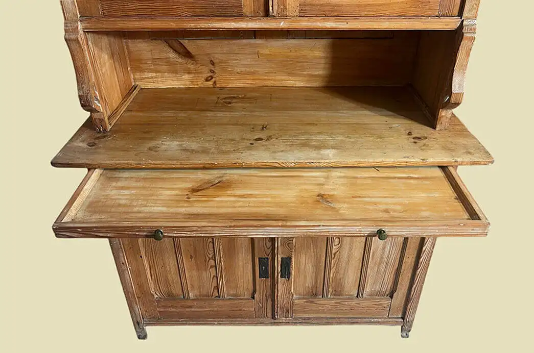 1920er Küchenbuffet ANTIK Jugendstil Weichholz Vitrine Kommode Schrank von 1920 12