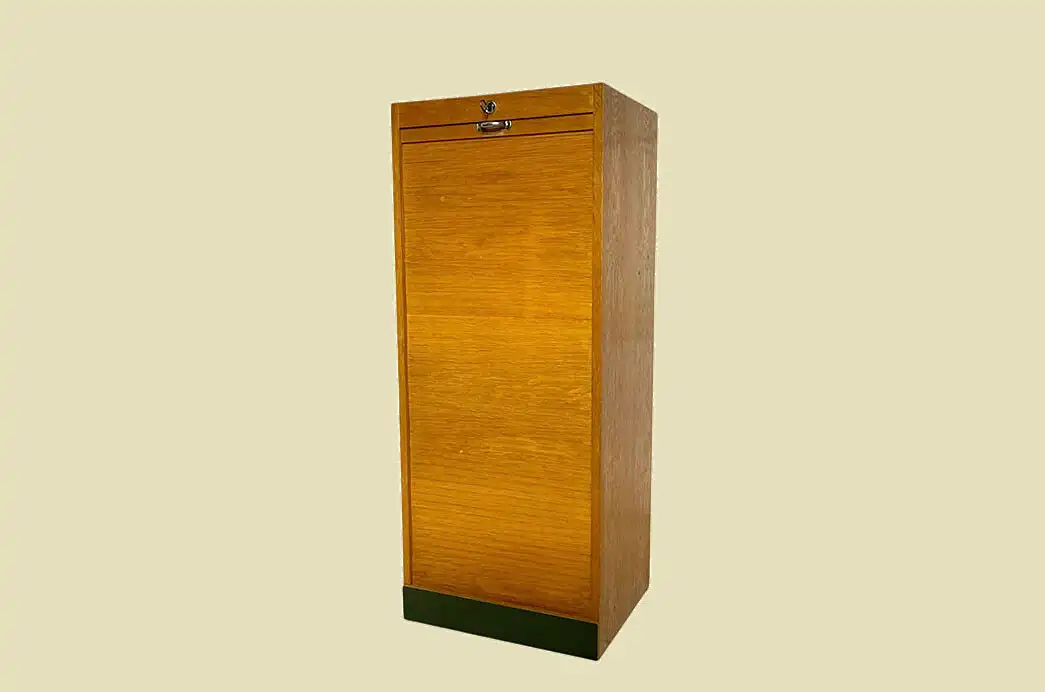 60er WM Büromöbel Vintage Rolladenschrank ANTIK Rollschrank von 1960 1