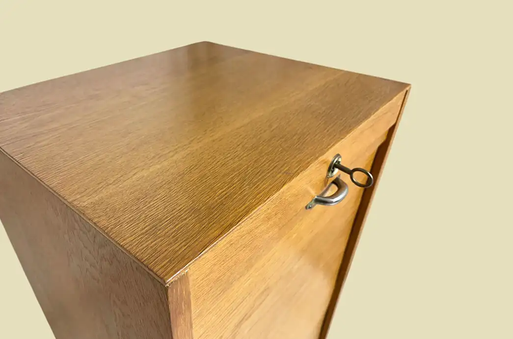 60er WM Büromöbel Vintage Rolladenschrank ANTIK Rollschrank von 1960 13