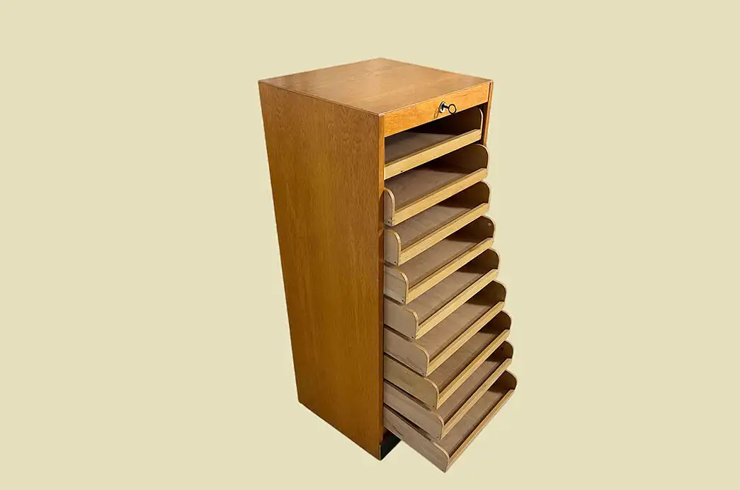 60er WM Büromöbel Vintage Rolladenschrank ANTIK Rollschrank von 1960 7