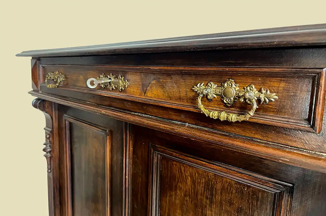 1880er Vertiko Gründerzeit ANTIK Nußbaum Kommode Schrank von 1880 10