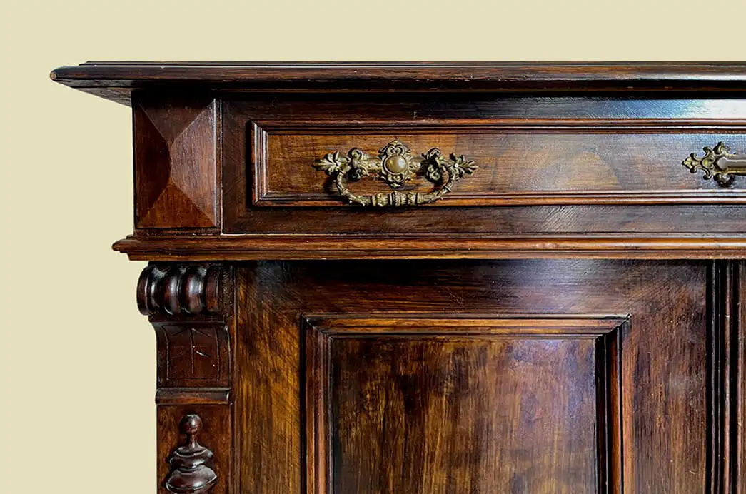 1880er Vertiko Gründerzeit ANTIK Nußbaum Kommode Schrank von 1880 11
