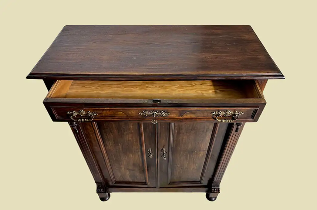 1880er Vertiko Gründerzeit ANTIK Nußbaum Kommode Schrank von 1880 6