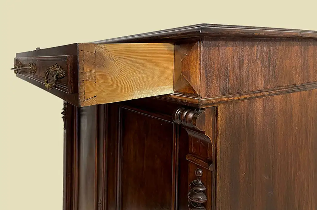 1880er Vertiko Gründerzeit ANTIK Nußbaum Kommode Schrank von 1880 9