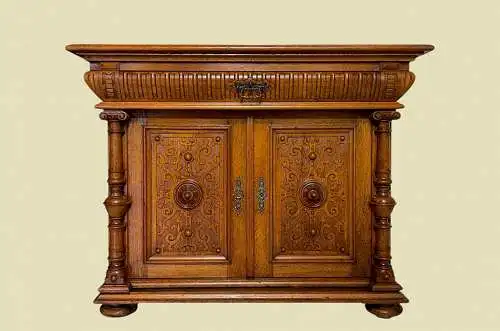 1880er Säulen Kommode ANTIK Gründerzeit Eiche Anrichte Sideboard von 1880