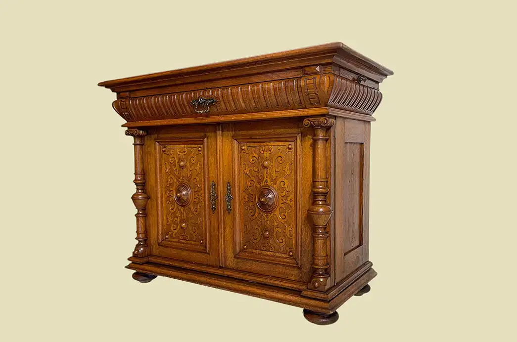 1880er Säulen Kommode ANTIK Gründerzeit Eiche Anrichte Sideboard von 1880 1