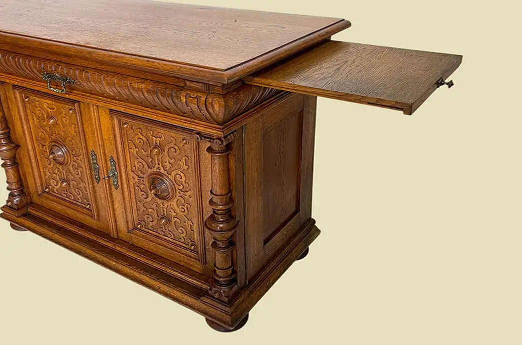 1880er Säulen Kommode ANTIK Gründerzeit Eiche Anrichte Sideboard von 1880 10