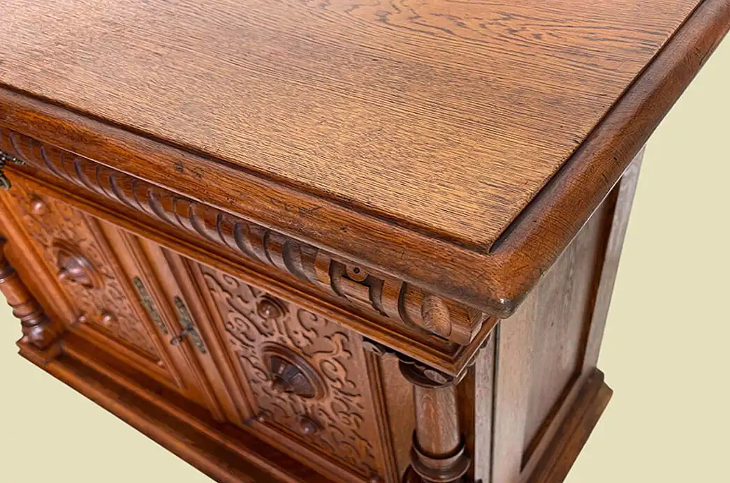 1880er Säulen Kommode ANTIK Gründerzeit Eiche Anrichte Sideboard von 1880 11