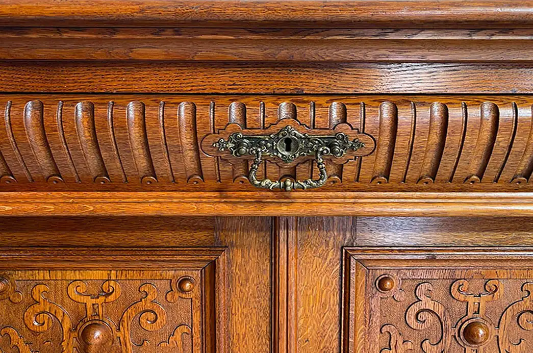 1880er Säulen Kommode ANTIK Gründerzeit Eiche Anrichte Sideboard von 1880 14