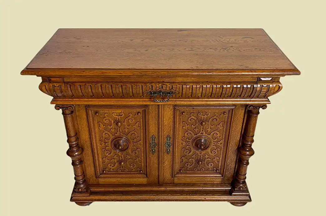 1880er Säulen Kommode ANTIK Gründerzeit Eiche Anrichte Sideboard von 1880 2