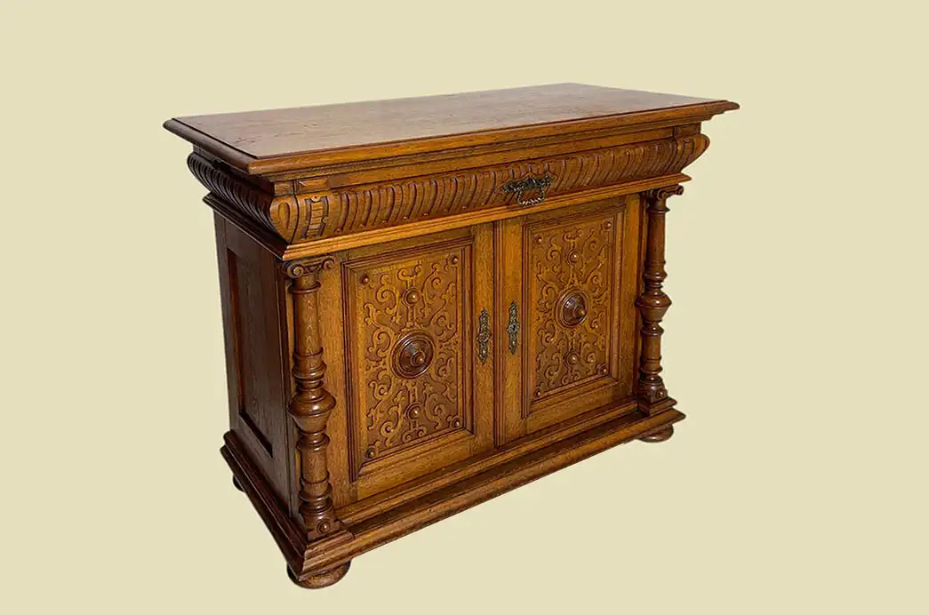 1880er Säulen Kommode ANTIK Gründerzeit Eiche Anrichte Sideboard von 1880 3
