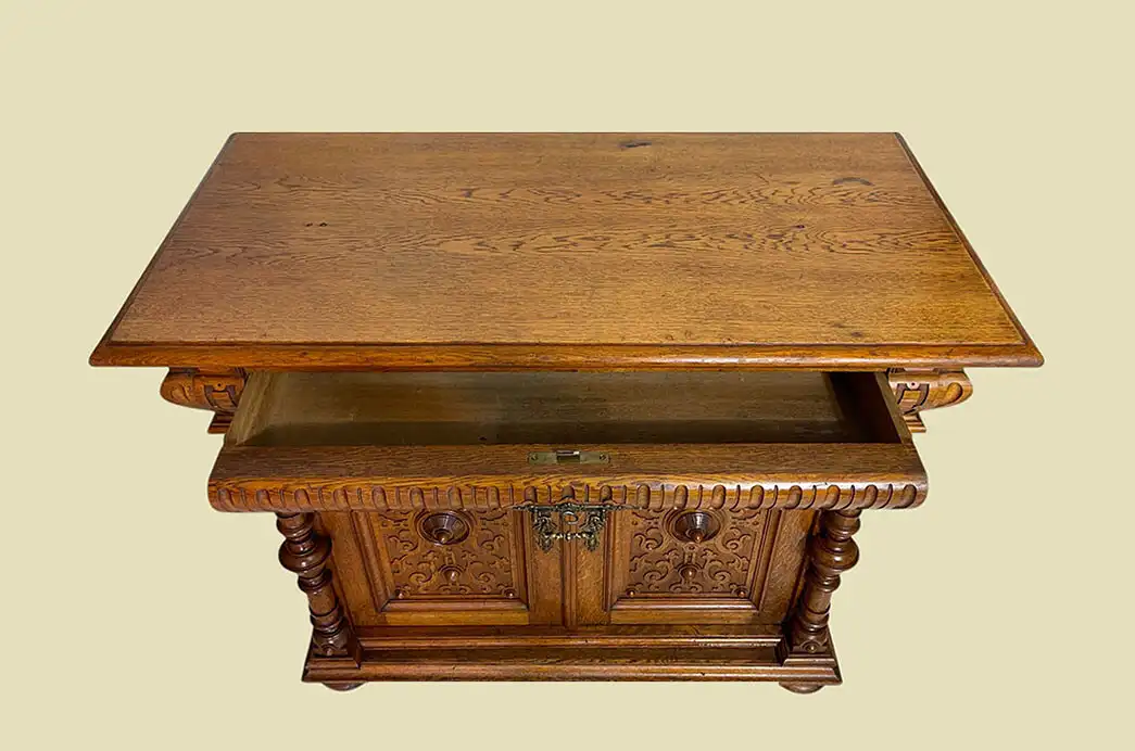 1880er Säulen Kommode ANTIK Gründerzeit Eiche Anrichte Sideboard von 1880 6